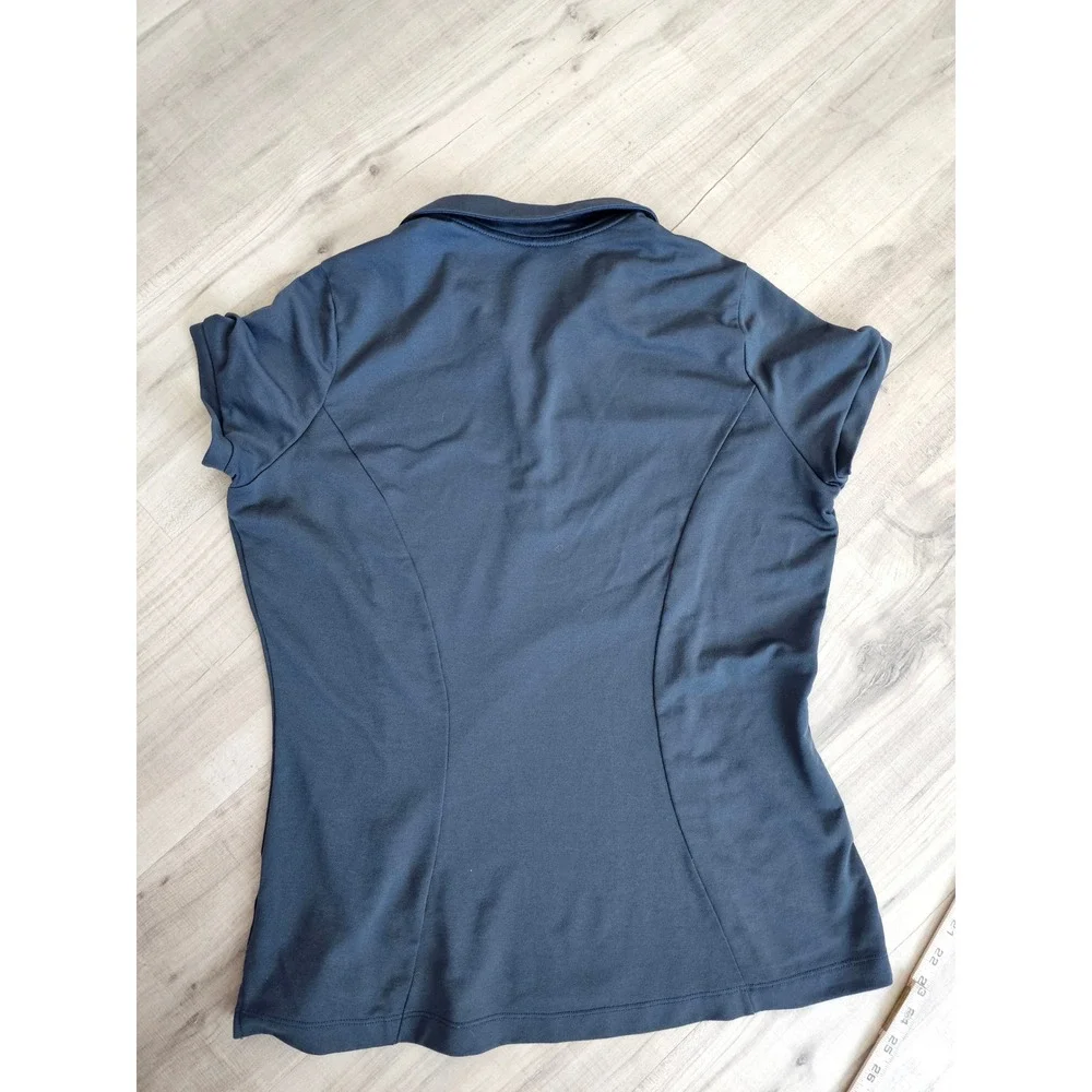 Nike Dri-FIT Womens Polo Shirt XL Gray Short Sleeve Golf Tennis Activewear Top